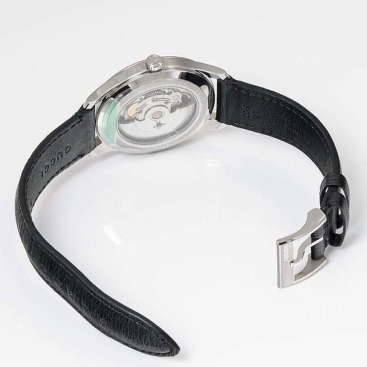 Gucci G Timeless Eryx Silver Dial Black Leather Strap Watch For Men - YA126338 Buy Now By Gucci