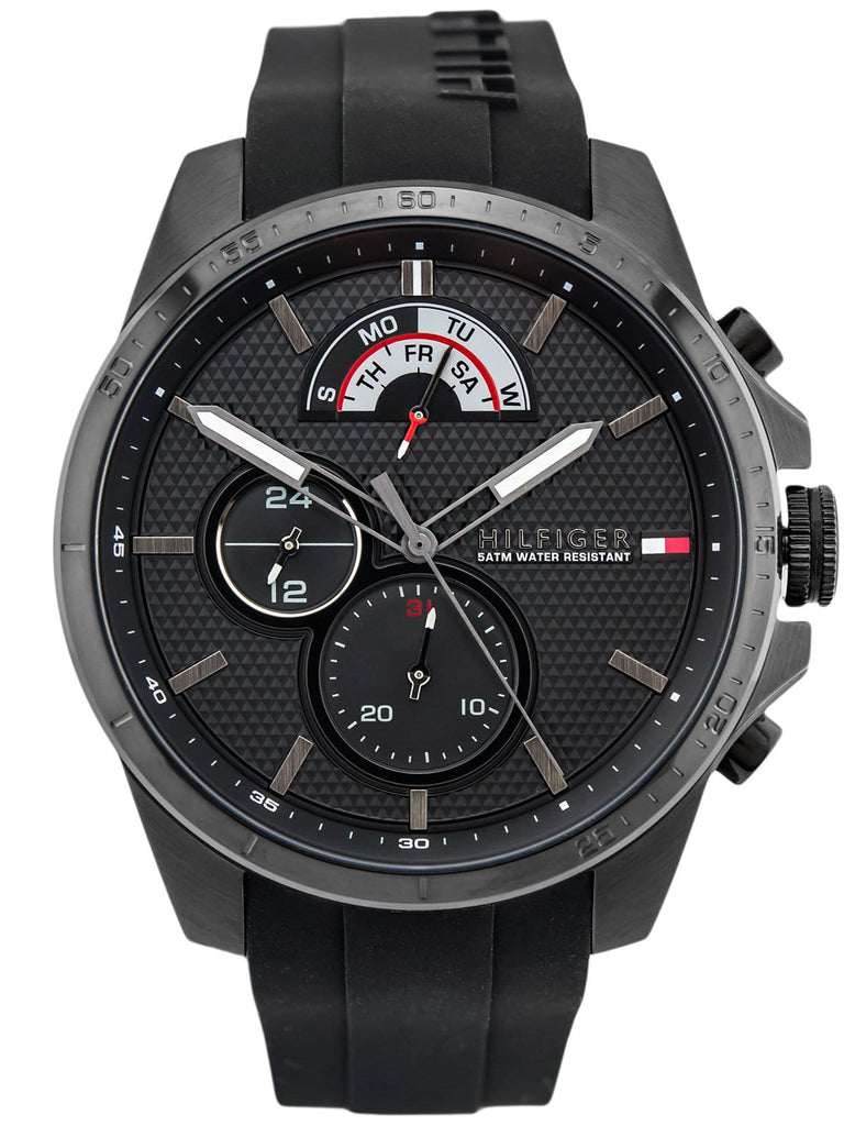Tommy Hilfiger Decker Black Dial Black Rubber Strap Watch for Men - 1791352 Buy Now By Tommy Hilfiger