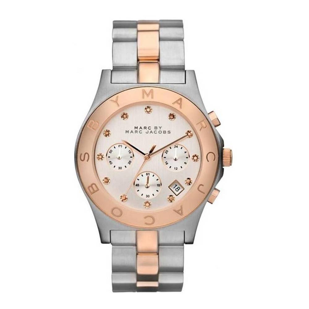 Marc Jacobs Blade Chronograph Silver Dial Two Tone Steel Strap Watch for Women - MBM3178 Buy Now By Marc Jacobs