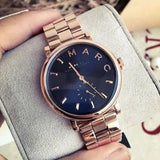Marc Jacobs Baker Blue Dial Rose Gold Steel Strap Watch for Women - MBM3330 Buy Now By Marc Jacobs
