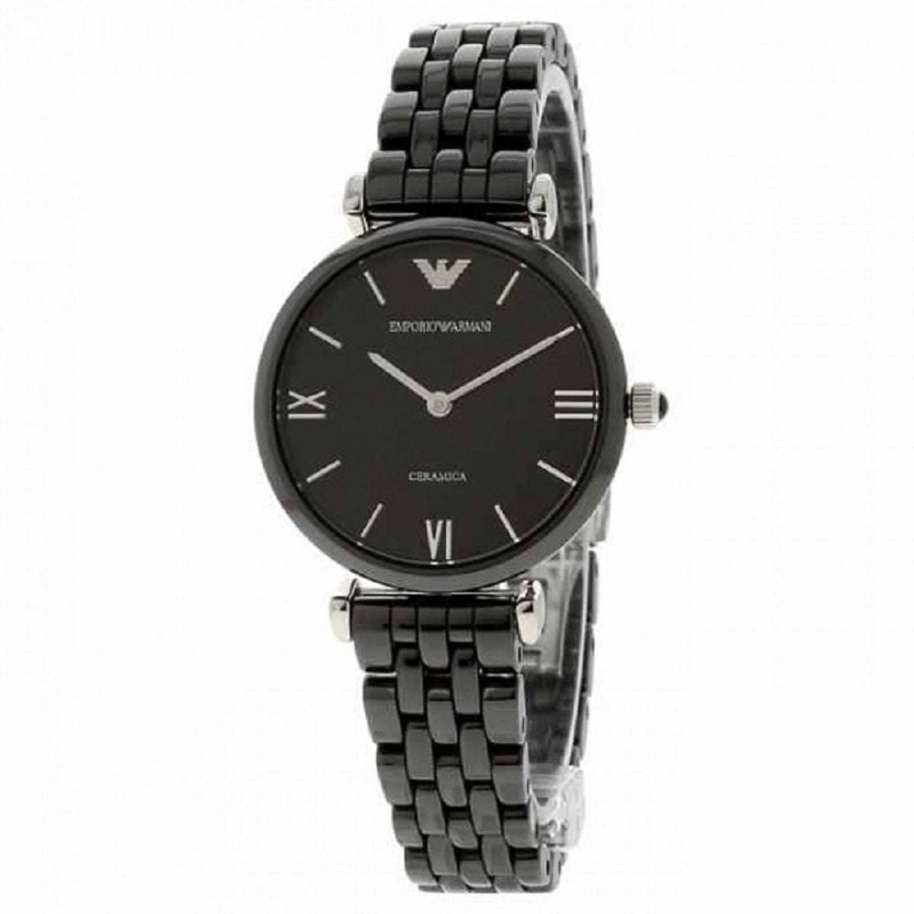 Emporio Armani Ceramica Black Dial Black Ceramic Strap Watch For Women - AR1487 Buy Now By Emporio Armani