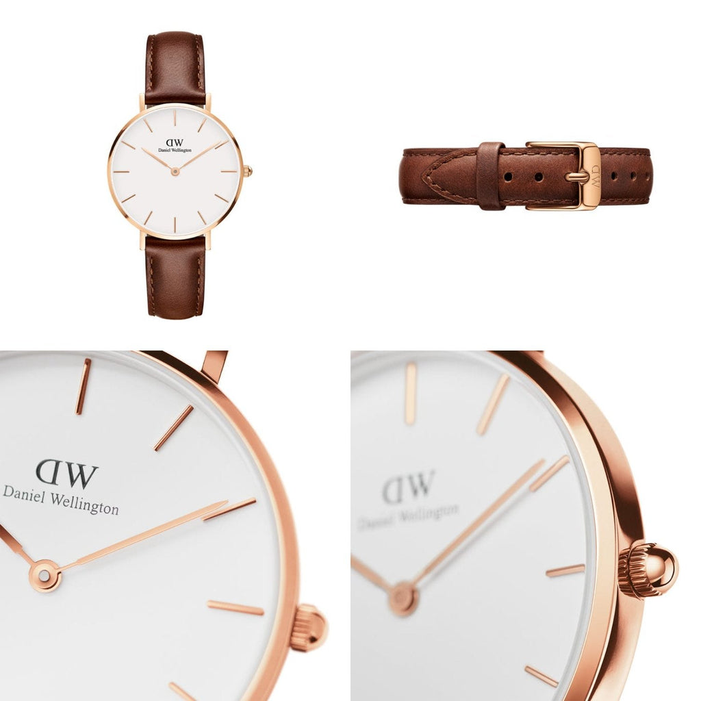 Daniel Wellington Classic Bristol White Dial Brown Leather Strap Watch For Women - DW00100039 Buy Now By Daniel Wellington
