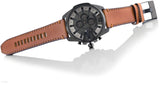 Diesel Mega Chief Chronograph Grey Dial Brown Leather Strap Watch For Men - DZ4463 Buy Now By Diesel