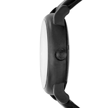 Emporio Armani Meccanico Automatic Skeleton Dial Black Leather Strap Watch For Men - AR60008 Buy Now By Emporio Armani