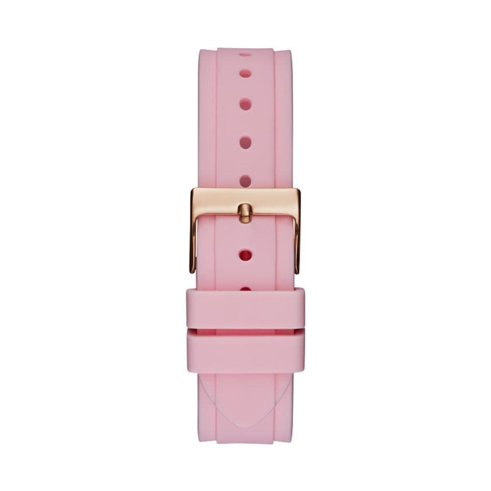 Guess Solstice Diamonds White Dial Pink Rubber Strap Watch For Women - GW0113L4 Buy Now By Guess