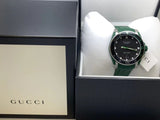 Gucci Dive Black Dial Green Rubber Strap Watch For Men - YA136310 Buy Now By Gucci