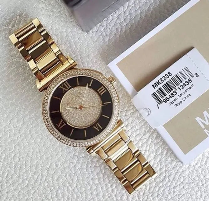 Michael Kors Catlin Black Dial Rose Gold Steel Strap Watch for Women - MK3339 Buy Now By Michael Kors