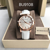 Burberry The City White Dial White Leather Strap Watch for Women - BU9108 Buy Now By Burberry