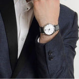 Emporio Armani Retro Analog Quartz Silver Dial Black Leather Strap Watch For Men - AR1674 Buy Now By Emporio Armani