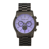 Michael Kors Runway Chronograph Purple Dial Black Steel Strap Watch For Women - MK5954 Buy Now By Michael Kors