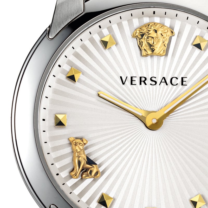 Versace Audrey Quartz White Dial Pink Leather Strap Watch for Women - VELR00119 Buy Now By Versace