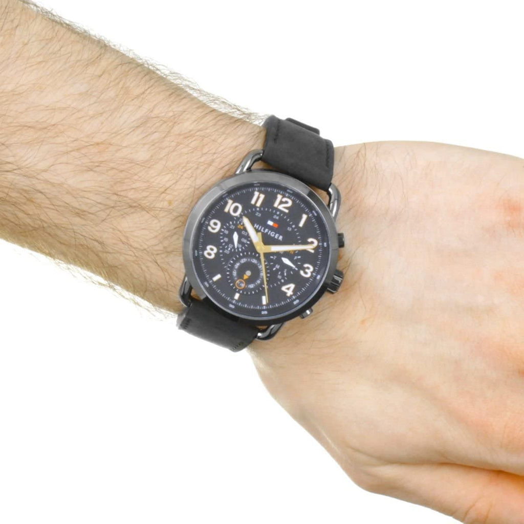 Tommy Hilfiger Briggs Black Dial Black Leather Strap Watch for Men - 1791426 Buy Now By Tommy Hilfiger