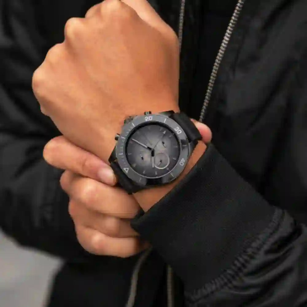 Tommy Hilfiger Larson Chronograph Black Dial Black Rubber Strap Watch For Men - 1791921 Buy Now By Tommy Hilfiger