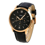 Fossil Neutra Chronograph Black Dial Black Leather Strap Watch for Men - FS5381 Buy Now By Fossil