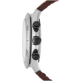 Fossil Retro Traveler Chronograph White Dial Brown Leather Strap Watch for Men - CH2886 Buy Now By Fossil