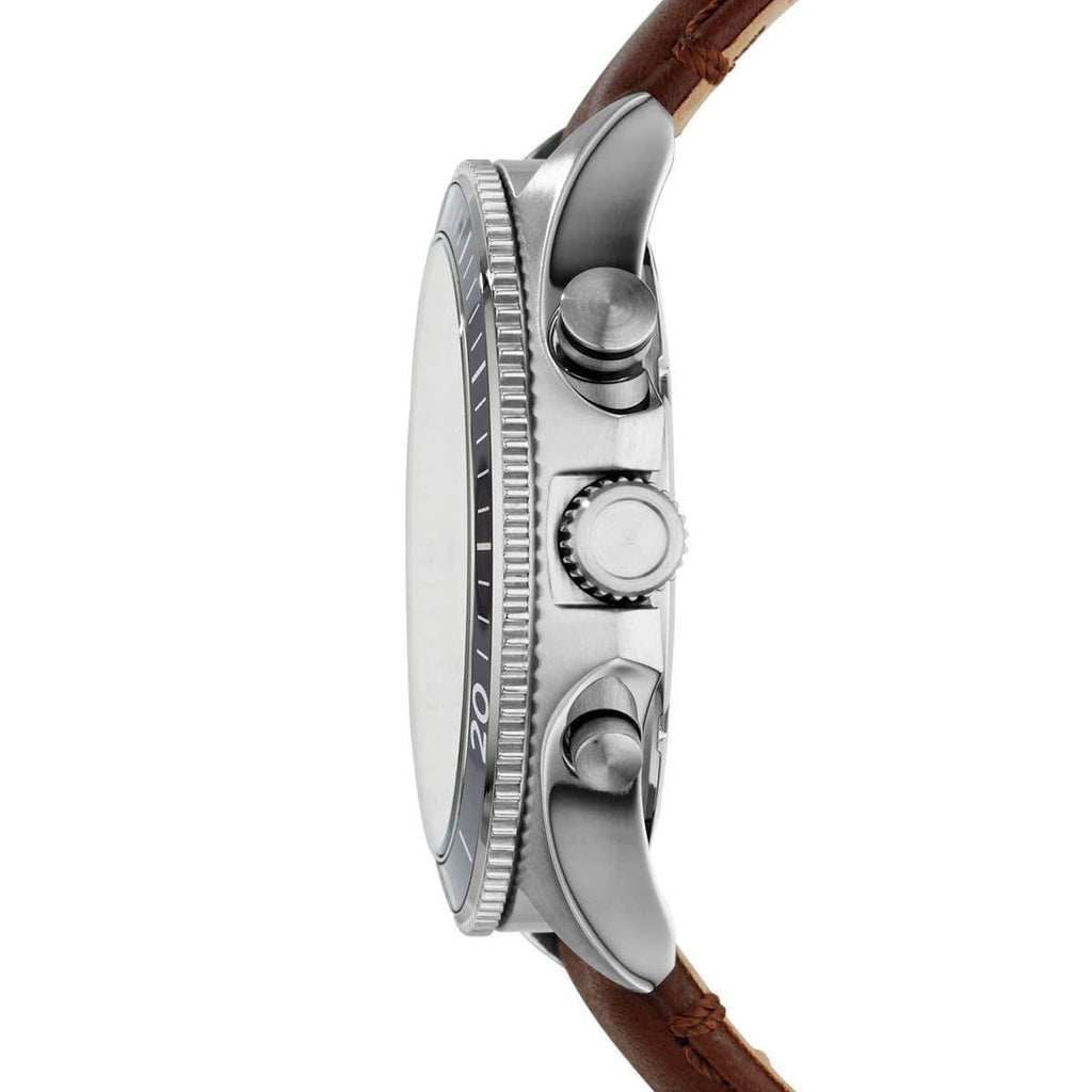Fossil Wakefield Chronograph White Dial Brown Leather Strap Watch for Men - CH2943 Buy Now By Fossil