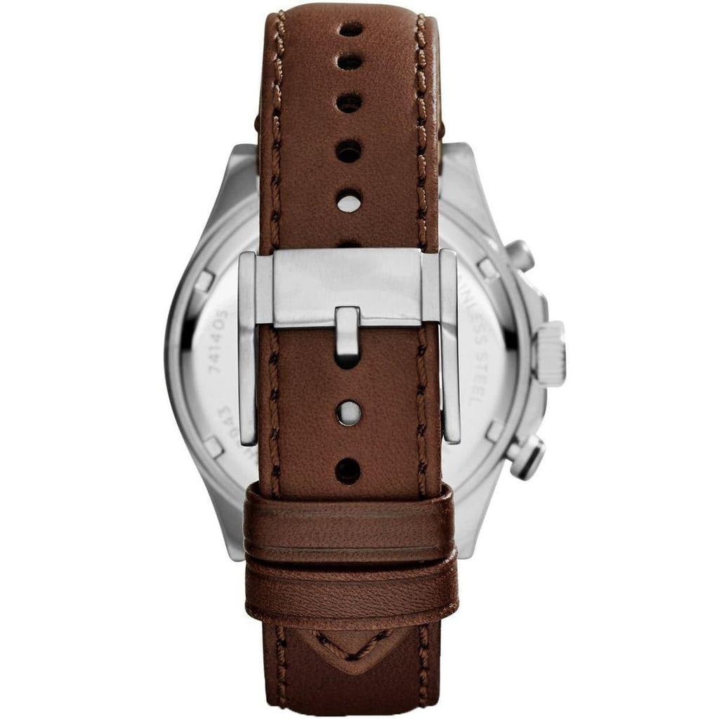 Fossil Wakefield Chronograph White Dial Brown Leather Strap Watch for Men - CH2943 Buy Now By Fossil