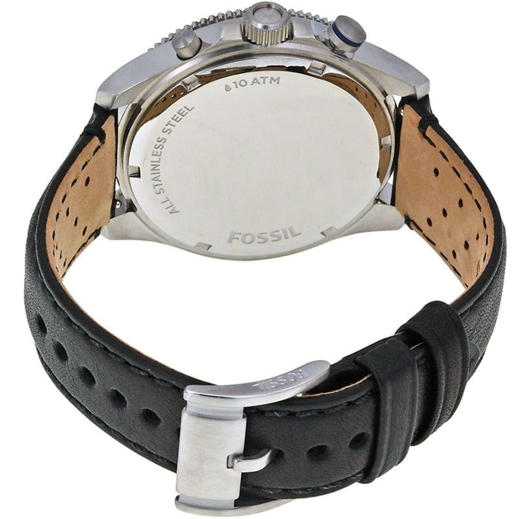 Fossil Wakefield Chronograph Blue Dial Black Leather Strap Watch for Women - CH2945 Buy Now By Fossil