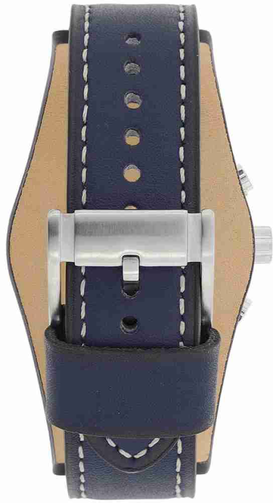 Fossil Coachman Chronograph White Dial Blue Leather Strap Watch for Men - CH3051 Buy Now By Fossil
