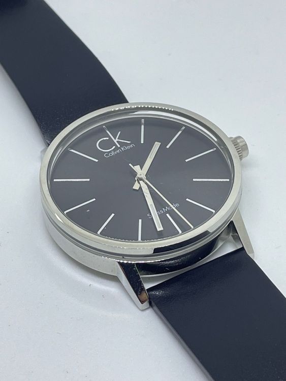 Calvin Klein Minimal Black Dial Black Leather Strap Watch for Men - K7621107 Buy Now By Calvin Klein