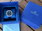 Swarovski Crystal Frost Blue Dial Blue Leather Strap Watch for Women - 5484061 Buy Now By Swarovski