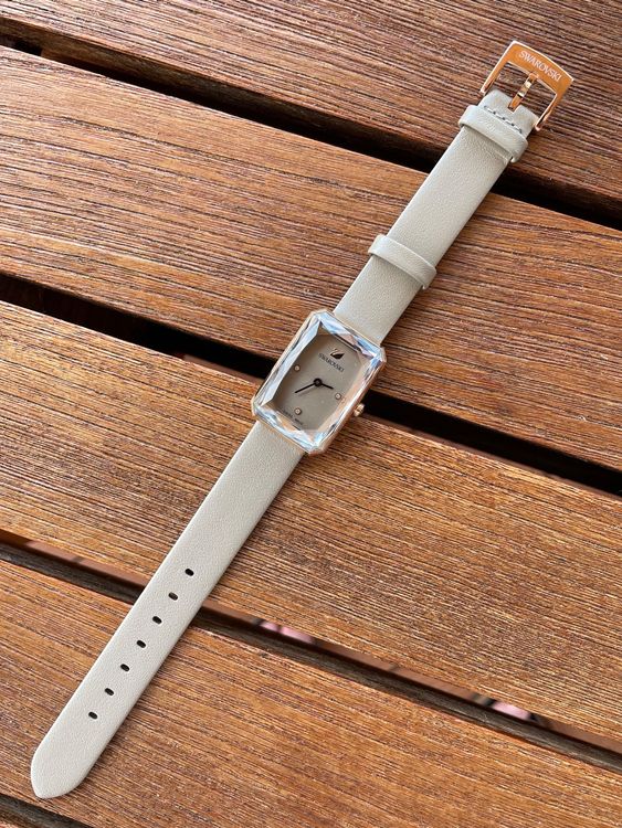 Swarovski Uptown Crystal Grey Dial Grey Leather Strap Watch for Women - 5547716 Buy Now By Swarovski
