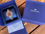 Swarovski Crystal Flower Red Dial Rose Gold Steel Strap Watch for Women - 5552783 Buy Now By Swarovski