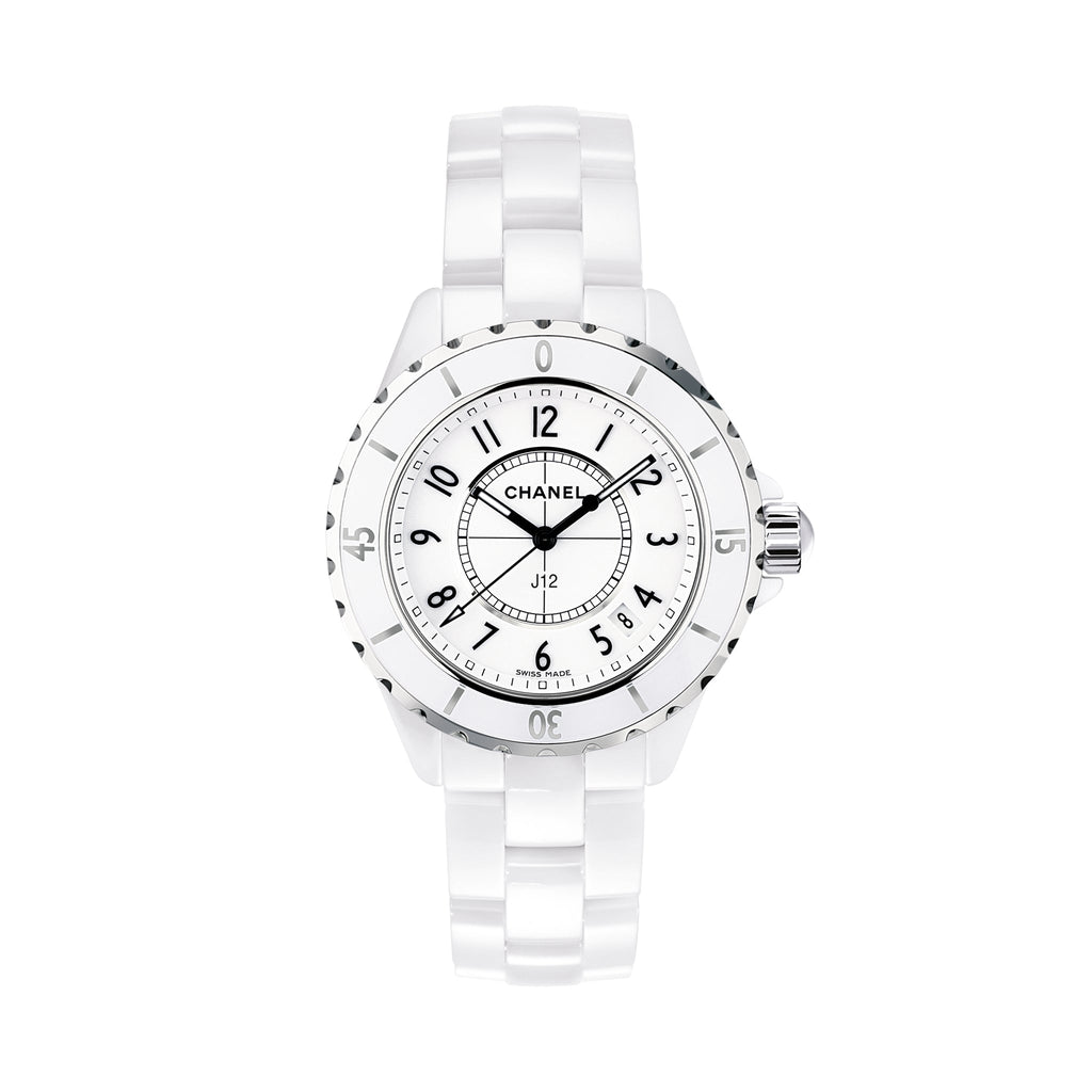 Chanel J12 Ceramic White Dial White Steel Strap Watch for Women - J12 H0968 Buy Now By Chanel