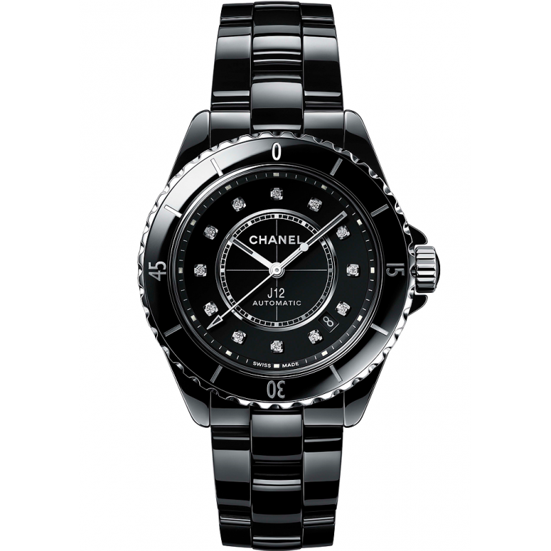 Chanel J12 Quartz Diamonds Black Dial Black Steel Strap Watch for Women - J12 H5701 Buy Now By Chanel