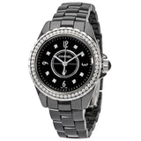 Chanel J12 Diamonds Ceramic Black Dial Black Steel Strap Watch for Women - J12 H3108 Buy Now By Chanel