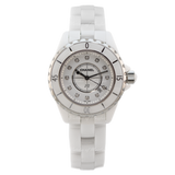 Chanel J12 Diamonds Ceramic White Dial White Steel Strap Watch for Women - J12 H1628 Buy Now By Chanel