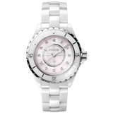 Chanel J12 Quartz Diamonds Pink Dial White Steel Strap Watch for Women - J12 H5513 Buy Now By Chanel