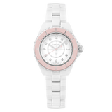Chanel J12 Quartz Diamonds Ceramic White Dial White Steel Strap Watch for Women - J12 H4466 Buy Now By Chanel