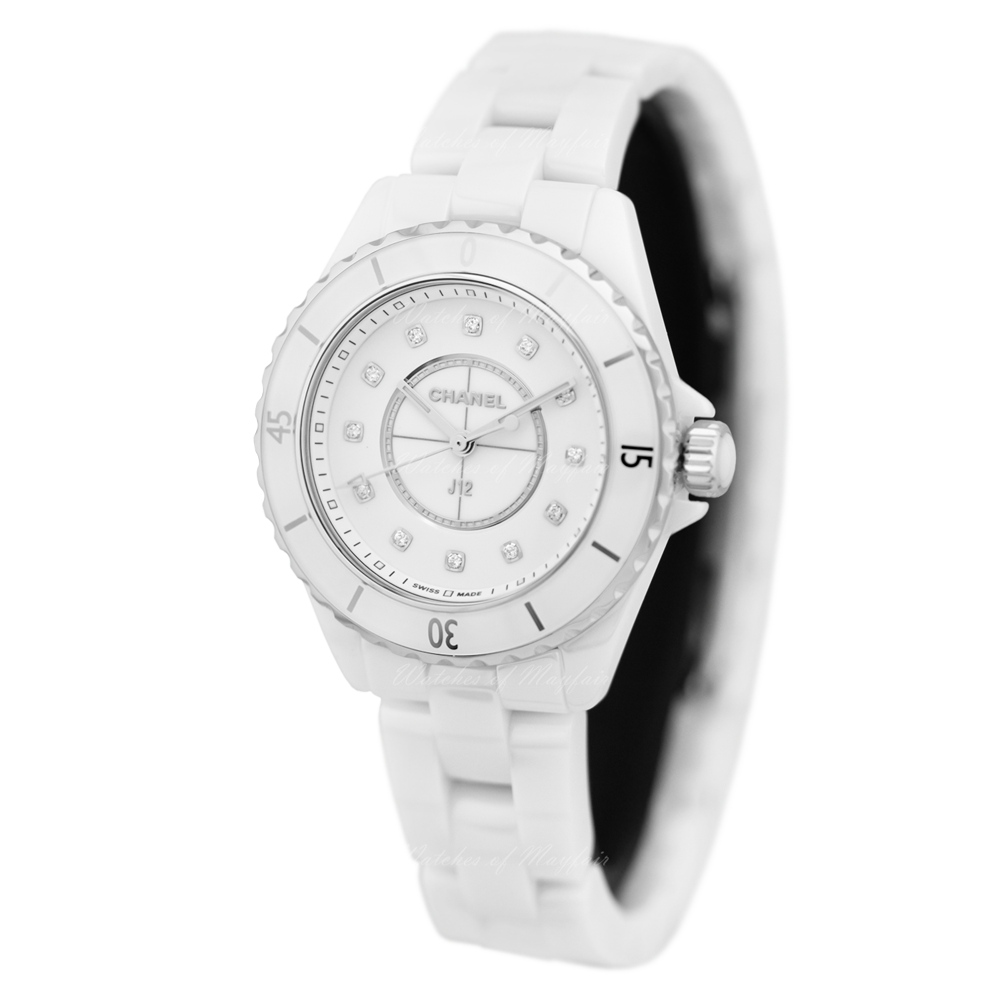 Chanel J12 Quartz Diamonds White Dial White Steel Strap Watch for Women - J12 H5703 Buy Now By Chanel