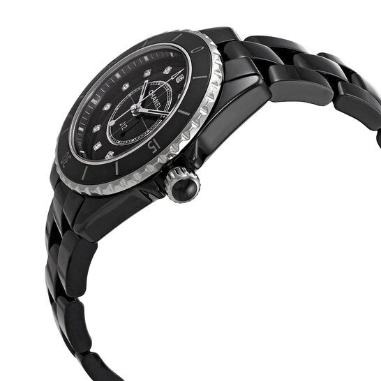 Chanel J12 Quartz Diamonds Black Dial Black Steel Strap Watch for Women - J12 H5701 Buy Now By Chanel