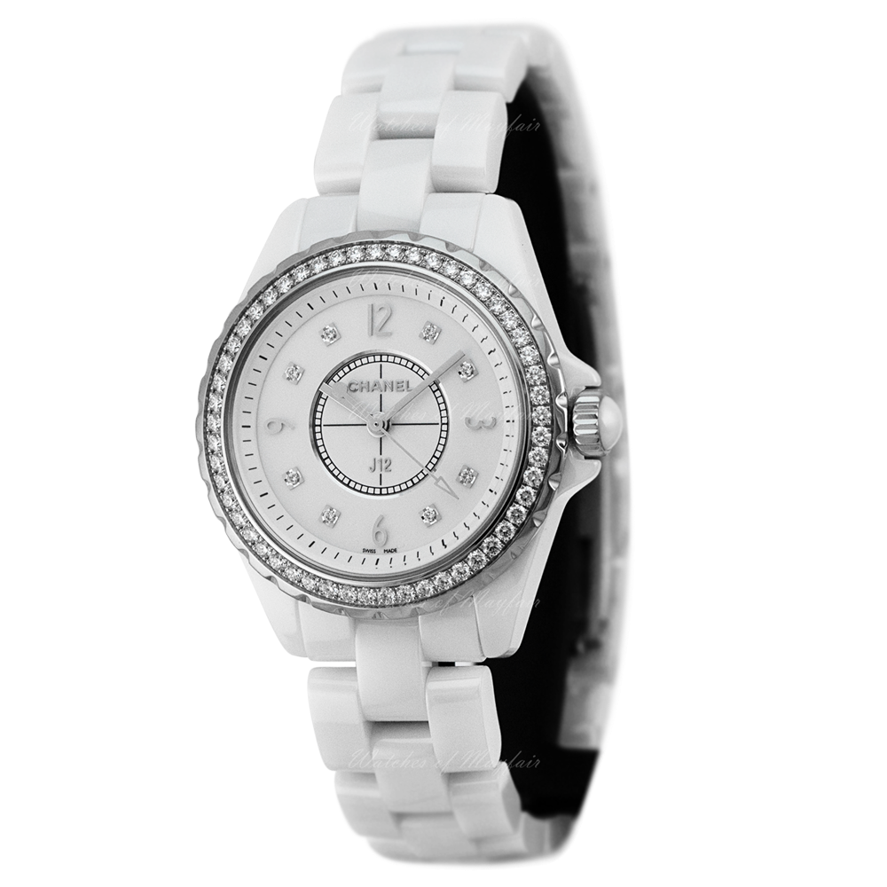 Chanel J12 Quartz Diamonds White Dial White Steel Strap Watch for Women - J12 H3110 Buy Now By Chanel