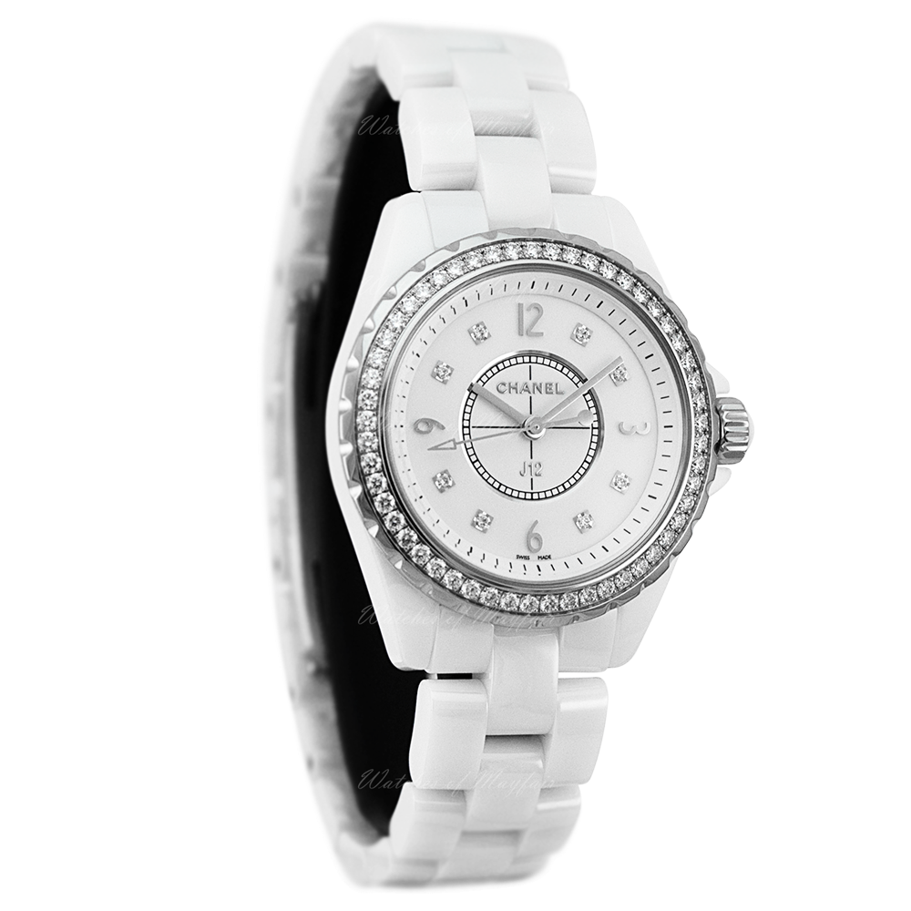 Chanel J12 Quartz Diamonds White Dial White Steel Strap Watch for Women - J12 H3110 Buy Now By Chanel