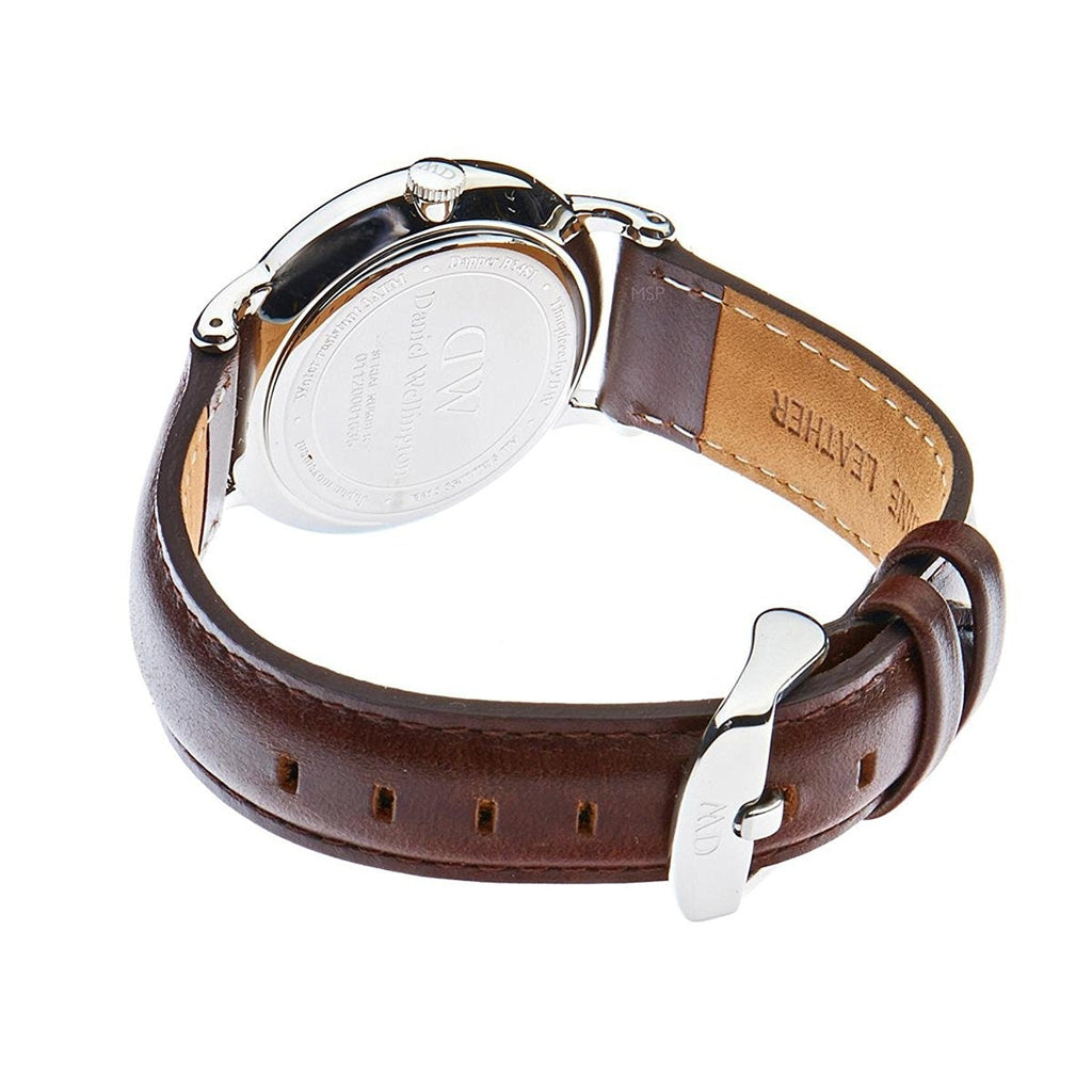 Daniel Wellington Dapper Bristol White Dial Brown Leather Strap Watch For Women - DW00100098 Buy Now By Daniel Wellington