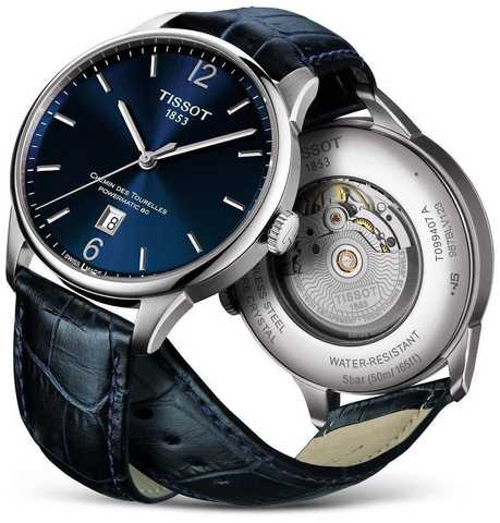 Tissot Chemin Des Tourelles Powermatic 80 Blue Dial Blue Leather Strap Watch for Men - T099.407.16.048.00 Buy Now By Tissot