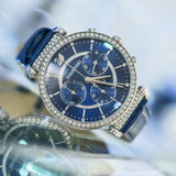 Swarovski Passage Chrono Crystal Blue Dial Blue Leather Strap Watch for Women - 5580342 Buy Now By Swarovski