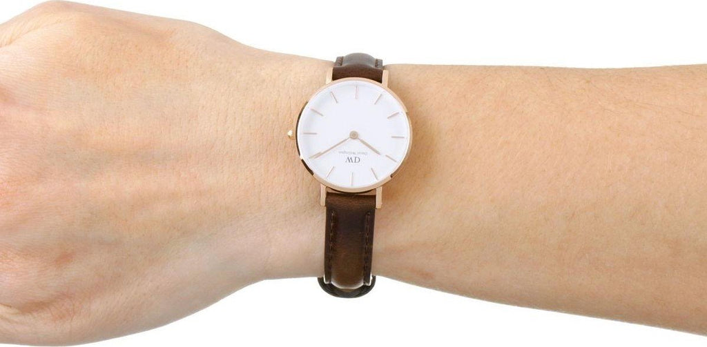 Daniel Wellington Classic Petite Bristol White Dial Brown Leather Strap Watch For Women - DW00100227 Buy Now By Daniel Wellington