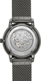 Fossil Neutra Automatic Skeleton Black Dial Grey Mesh Strap Watch for Men - ME3185 Buy Now By Fossil