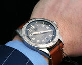 Tag Heuer Autavia Isograph Grey Dial Calfskin Brown Leather Strap Watch for Men - WBE5111.FC8267 Buy Now By Tag Heuer