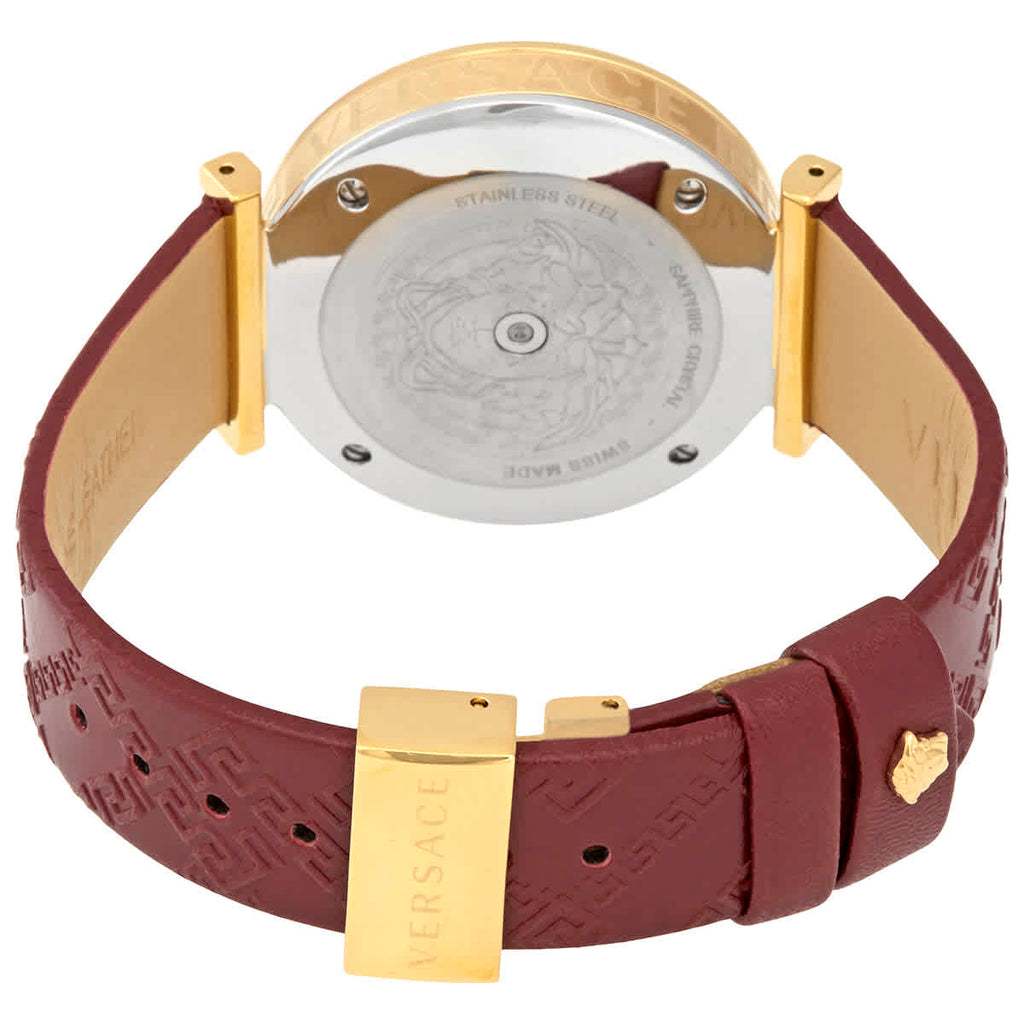 Versace V-Twist Silver Dial Red Leather Strap Watch for for Women - VELS00519 Buy Now By Versace