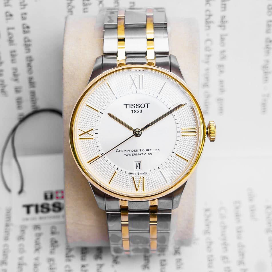 Tissot Chemin des Tourelles Powermatic 80 Silver Dial Two Tone Steel Strap Watch for Men - T099.407.22.038.02 Buy Now By Tissot