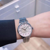 Tissot Chemin Des Tourelles Powermatic 80 Rubies Mother of Pearl Dial Silver Steel Strap Watch For Women - T099.207.11.113.00 Buy Now By Tissot
