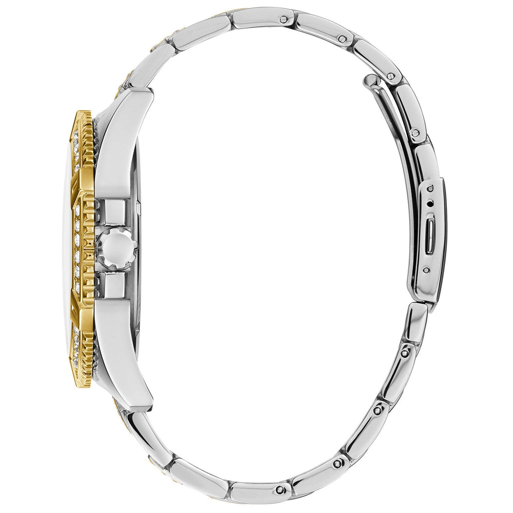 Guess Frontier Chronograph Crystals Silver Dial Two Tone Steel Strap Watch for Men - W0799G4 Buy Now By Guess