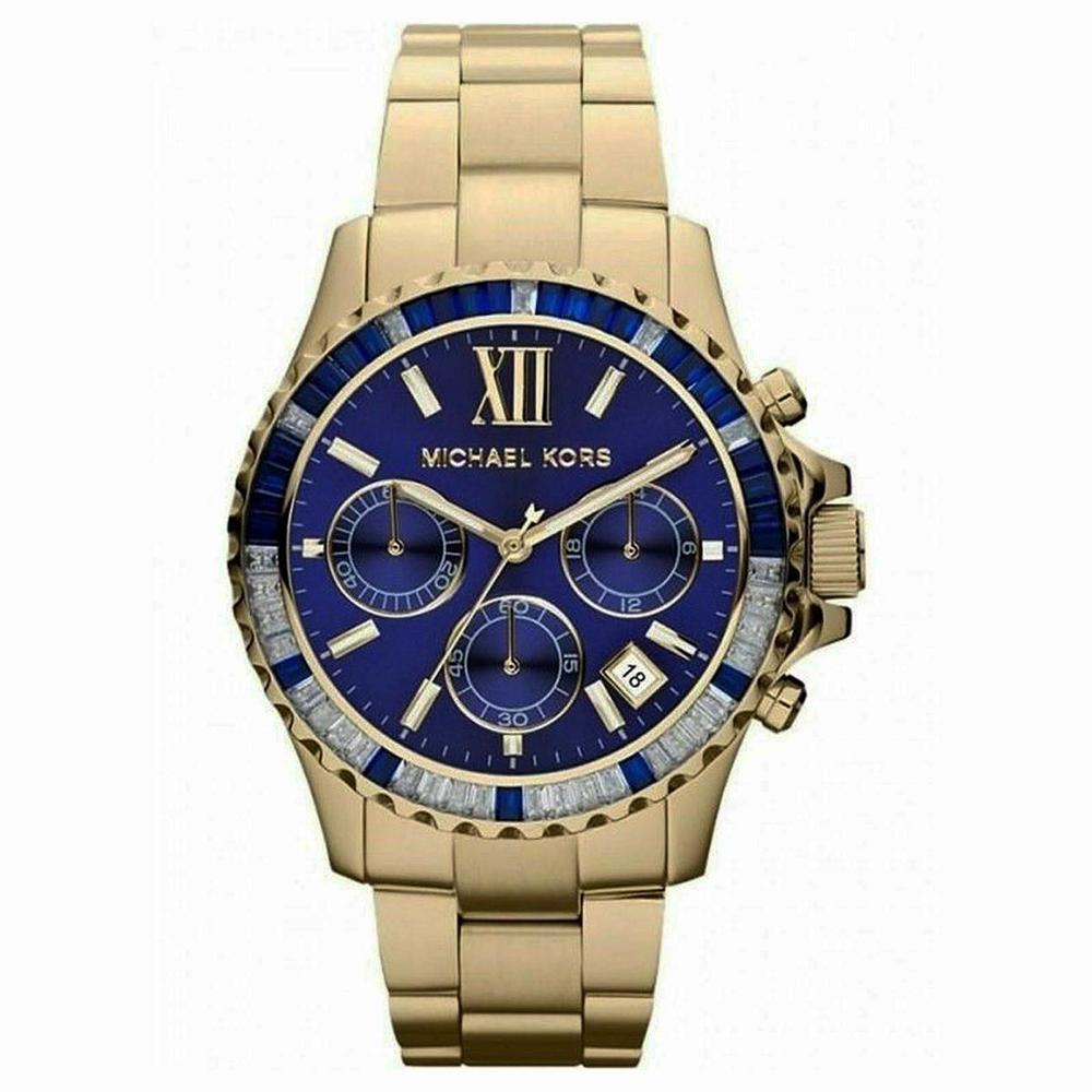 Michael Kors Everest Chronograph Blue Dial Gold Steel Strap Watch for Women - MK5754 Buy Now By Michael Kors