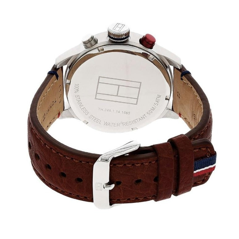 Tommy Hilfiger Trent Quartz Blue Dial Brown Leather Strap Watch for Men - 1791066 Buy Now By Tommy Hilfiger