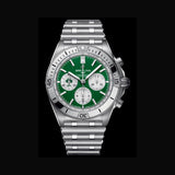 Breitling Chronomat B01 42 Six Nations Ireland Green Dial Silver Steel Strap Watch for Men - AB0134A91L1A1 Buy Now By Breitling